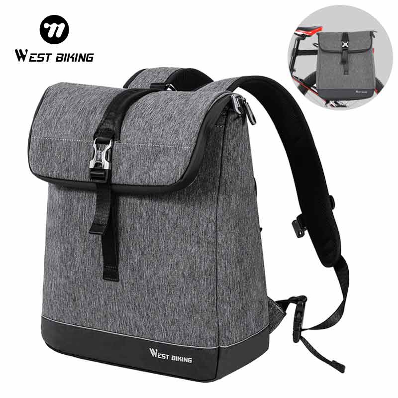 Cycling Commuter Backpack Laptop - WEST BIKING Flap Roll Top Fahrradrucksack,